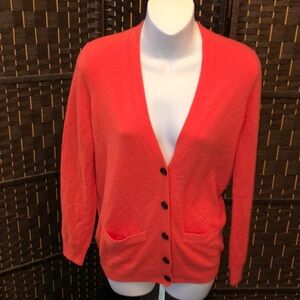 J.Crew Orange cashmere cardigan size XXS